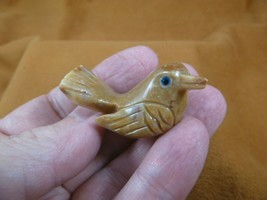 (y-BIR-SO-20) little tan SONGBIRD BIRD stone soapstone CARVING PERU love... - $8.59