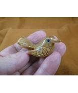(y-BIR-SO-20) little tan SONGBIRD BIRD stone soapstone CARVING PERU love... - $8.59