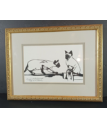 SCHERENSCHNITTE Original Art SCISSOR CUT CATS By CHUCK O&#39;NEAL Signed Framed - €59,70 EUR