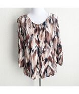 J Jill Button Up Cardigan Sweater in Linen Cotton Blend Size S Black Brown - €12,35 EUR