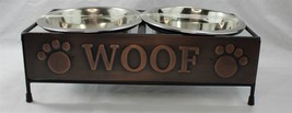 Woof Copper Stand With Double Dog Bowls 27.9 FL OZ - 13.5x4.5 - $18.69