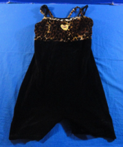 VINTAGE VELVET CHEETAH LEOPARD PRINT SPAGHETTI STRAP TANK TOP ROMPER 23X... - $324.64 MXN