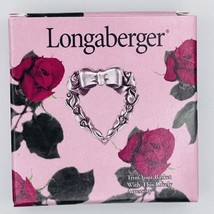 Longaberger Tie-On Heart with bow Pewter #72761 Brand New RARE 1998 Basket Tieon - £10.65 GBP