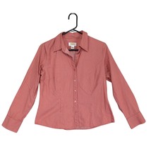 Talbots Women&#39;s 8 Button Up Shirt, Cotton Orange Striped Vtg Y2K Preppy ... - $22.00