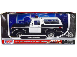 1978 Ford Bronco Police Car Unmarked Black and White &quot;Law Enforcement an... - $51.22