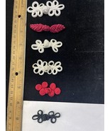 set 6 Chinese frog button closure red magenta black white craft doll 3 ,... - $149.45 MXN