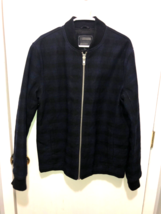 21 Men Plaid Wool Blend Full Zip Jacket Men&#39;s SZ Large Quilted Lining - £15.56 GBP