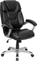 Flash Furniture High Back Black LeatherSoft Layered Upholstered Executive Swivel - £265.56 GBP