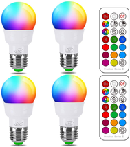 ILC RGB LED Color Changing Light Bulb, 40W Equivalent, 450LM, 2700K Warm... - £17.59 GBP