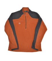 Mountain Hardwear Jacket Mens L Orange Fleece 1/2 Zip Polartec Sweatshirt - £20.43 GBP