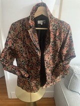Vintage Dragon Silk Traditional Brocade Asian Silk  Paisley Red Gold Size M - $552.05 MXN