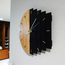 Abstract Industrial Style Creative Wooden 12 Inch Silent Quartz Wall Clock - £29.37 GBP