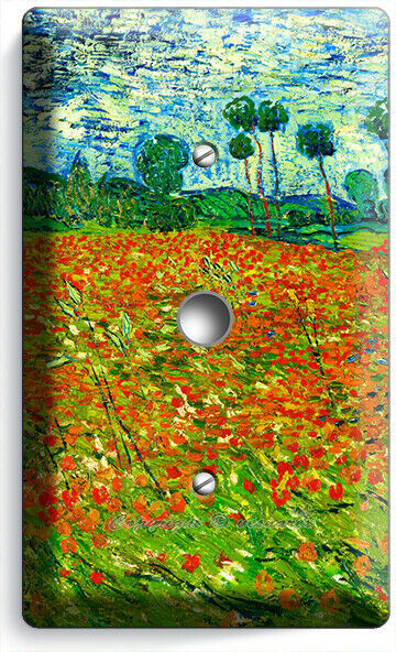 VINCENT VAN GOGH POPPY FLOWER FIELD LIGHT DIMMER CABLE PLATE ROOM HOME ART DECOR