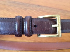 Coach Full Grain Cowhide Thick Brown Leather Belt w/ Solid Brass Buckle 36 - £39.08 GBP
