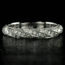 Anniversary Band 0.50Ct Round Diamond 14k White Gold Finish Wedding Ring Size 6 - £110.25 GBP