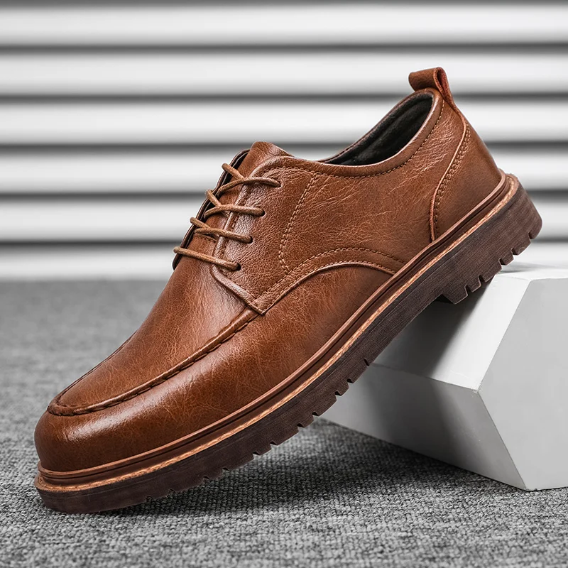 Shoes brogue casual shoes men genuine leather shoes work boots business casual sneakers thumb200