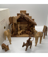 Made in Israel Nativity with box Olive Wood not sure if complete - £24.46 GBP