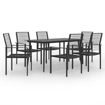  Dining Set Black Glass Large Durable Dining Set Rectangular - $1,220.66 CAD