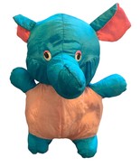 Vintage Blue Pink Elephant Plush Nylon Puffalump style Toy O Rama - £48.11 GBP