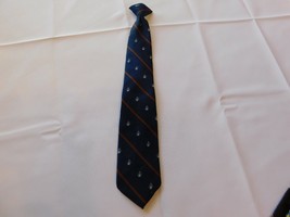 Wembly Clip On Tie Neck neckwear 2 7/8&quot; wide print Navy Blue Pre-owned - £12.14 GBP
