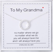 Grandma Gift Necklace, Sterling Silver Circles Necklace Courage Strength Necklac - £33.50 GBP