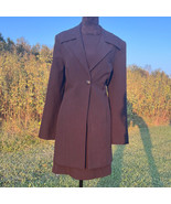 Vtg 90s Y2K Black Pinstriped 2 Piece Suit Dress W Long Blazer Jacket 11/12 - $146.93 CAD