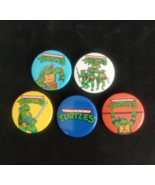 Vintage 5 Teenage Mutant Ninja Turtles 1.5&quot; Pinback Buttons - $10.66