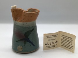HANDCRAFTED David Myers Pottery Oil Lamp Dragonfly Design Mark of the Po... - $24.70