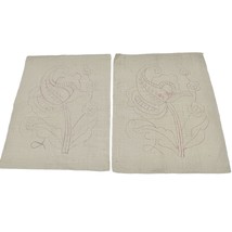 Set of 10 Flower Needlepoint Embroidery Pattern Printed on Linen - £10.85 GBP