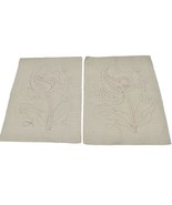 Set of 10 Flower Needlepoint Embroidery Pattern Printed on Linen - £11.05 GBP