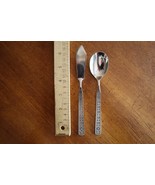 Lot Butter Spreader + Sugar Spoon UNF1108 Stainless Japan Floral Scroll ... - €8,07 EUR