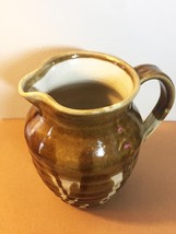 Artisan Pottery: Brown &amp; Cream Stoneware Pitcher with spout and handle (RB18) - £31.45 GBP
