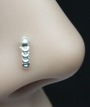 Verticale Stile 925 Argento Sterling Naso Bottone Twist Piercing Anello L Curva - $13.13