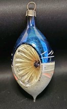 Mercury Glass Christmas Ornament Blue Silver Pink Tear Drop Poland Vintage - £26.11 GBP