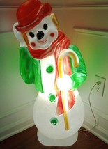 Vintage 1971 Empire 34&quot; Hobo Clown Frosty Snowman Blow Mold Christmas Navidad  - £131.89 GBP
