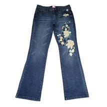 The Limited Drew Women&#39;s Size 6 Mid Rise Embroidered Blue Denim Jeans - £14.80 GBP