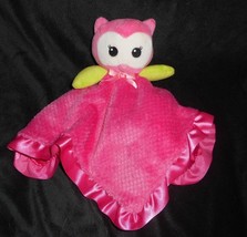 Okie Dokie Baby Pink Owl Soft Security Blanket Rattle Stuffed Animal Plush Toy - £28.75 GBP