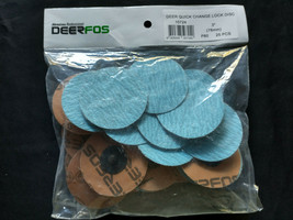 DeerFos - 3&quot; TR 80 Grit Quick Change Disc Zirconia Alumina - 25 Ea Box - £15.69 GBP