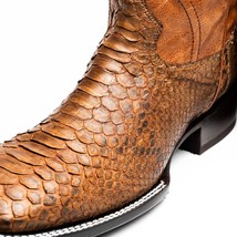MISSOURI Genuine Snake Skin Cowboy Boot from the Western Collection Cognac image 3