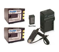 Two 2 Battery + Charger for Canon ZR200, ZR300, ZR400, ZR500, ZR600, ZR700 ZR800 - £24.42 GBP