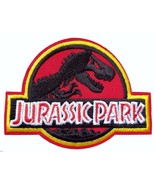 New JURASSIC PARK T-Rex Logo Dinosaur Patch Embroidered Iron-on Applique - £3.11 GBP