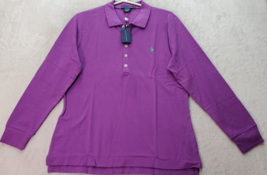 Ralph Lauren Polo Shirt Boys XL Purple 100% Cotton Long Sleeve Slit Collar Logo - £25.55 GBP