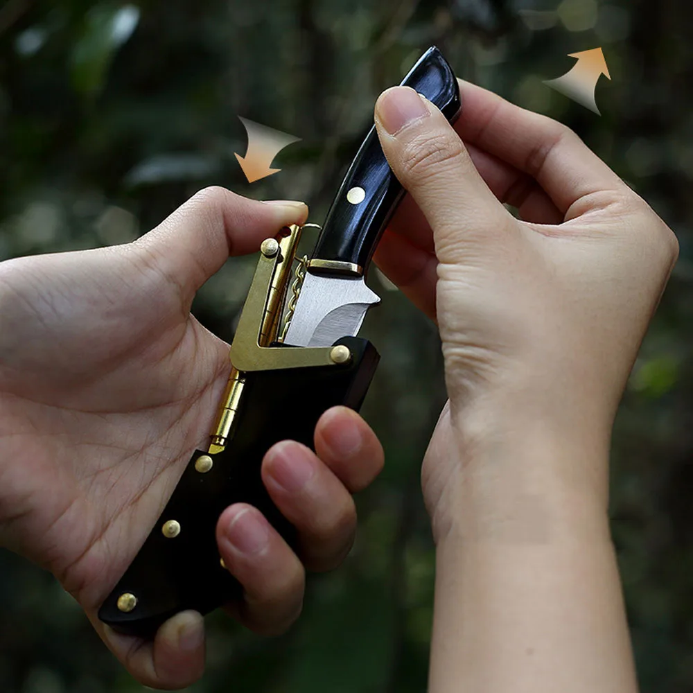 Mechanical Knife Sleeve Fixed Blade Knife Mini Portable Fruit Meat Pocket Knife - £20.54 GBP