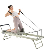 VEVOR Foldable Pilates Reformer, Pilates Machine, Bed with Dual Resistance - $260.90