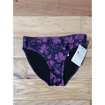 Z By Zella Bikini Bottoms Girls 7 Purple Blue Floral Lined Summer Swimsuit New - £9.07 GBP