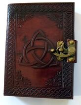 Triquetra Pattern Leather Bound Book of Shadows or Journal! - $27.81 CAD