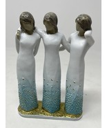 By My Side Sculpture Exquisite Three Women Figurine Minature Ladies Statue - $18.49