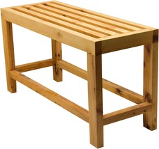 ALFI brand AB4401 26-Inch Solid Wood Slated Single Person Sitting Bench - £105.50 GBP