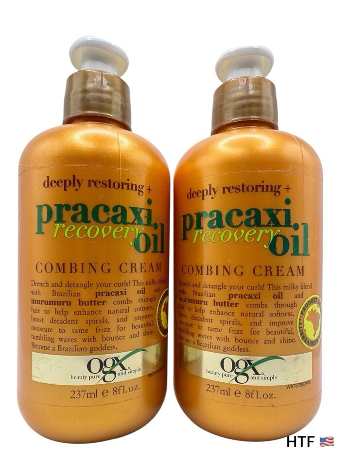 OGX PRACAXI RECOVERY OIL COMBING CREAM 8 FL OZ - 2 BOTTLES - FREE SHIPPING - $69.29