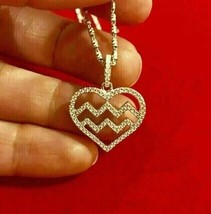 Christmas 14k White Gold Plated 2.40 Ct Simulated Diamond Heart Shape Pendant - £93.07 GBP